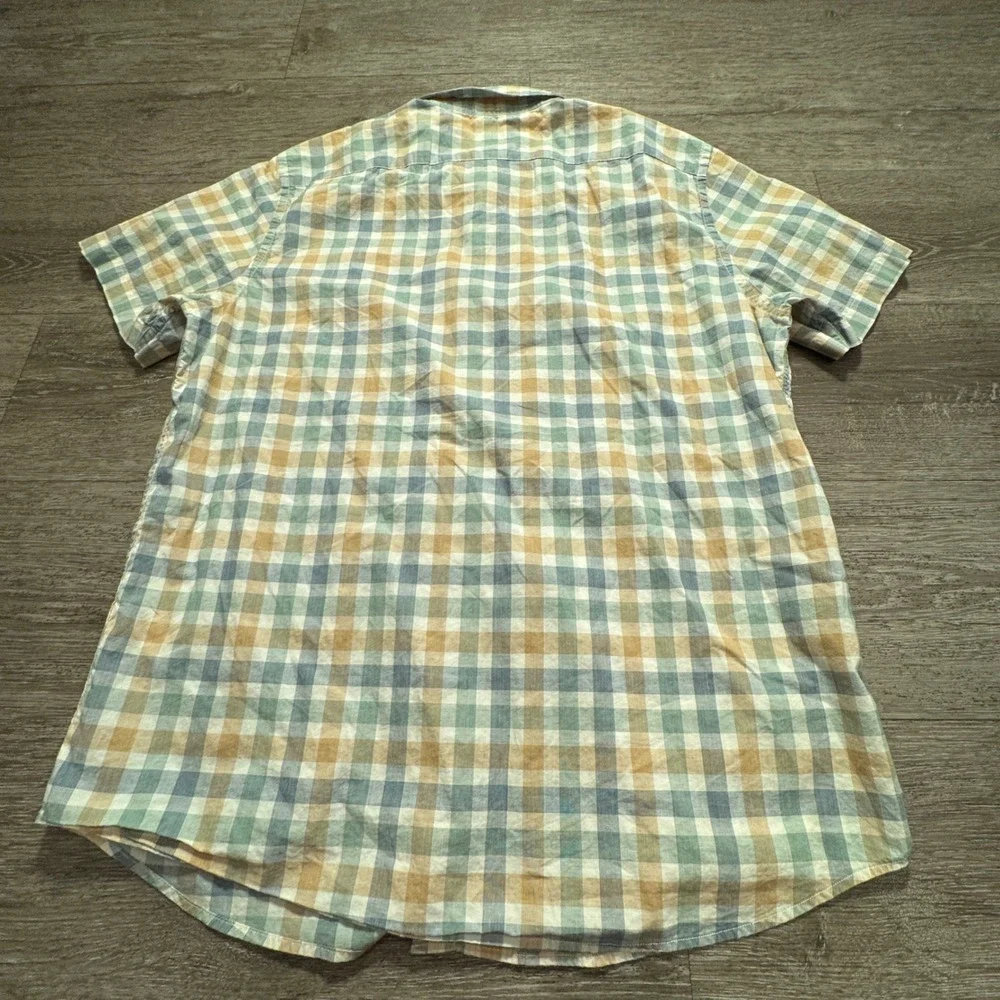 Banana Republic Shirt Mens L Plaid Cotton Heritage Vacation Casual Soft Wash